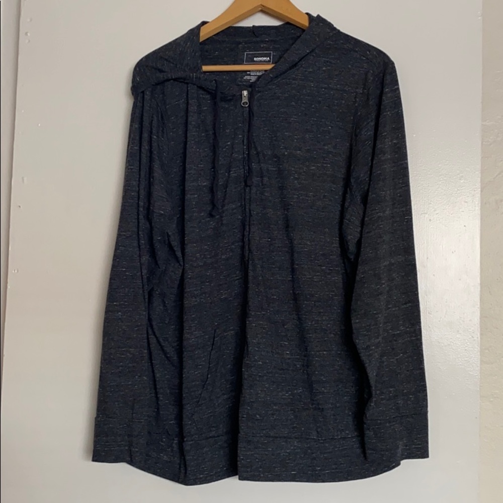 2x lightweight hooded zip front jacket in gray